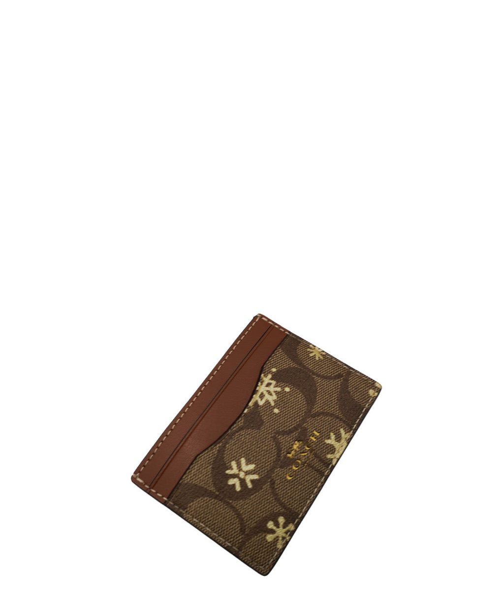 Card Case Signature Canvas Snowflake Print Tan, Multicolor