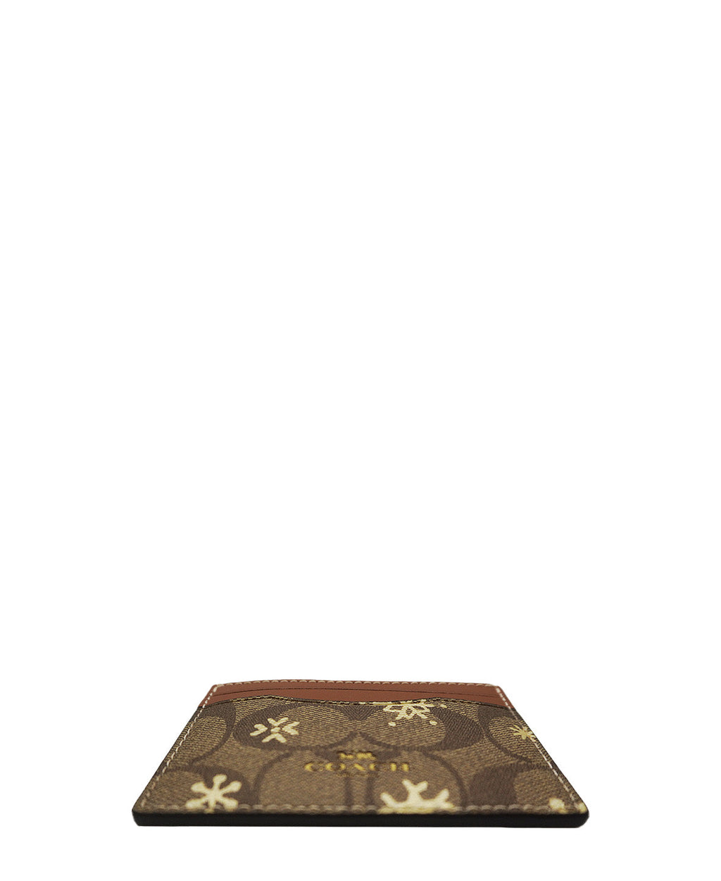 Card Case Signature Canvas Snowflake Print Tan, Multicolor