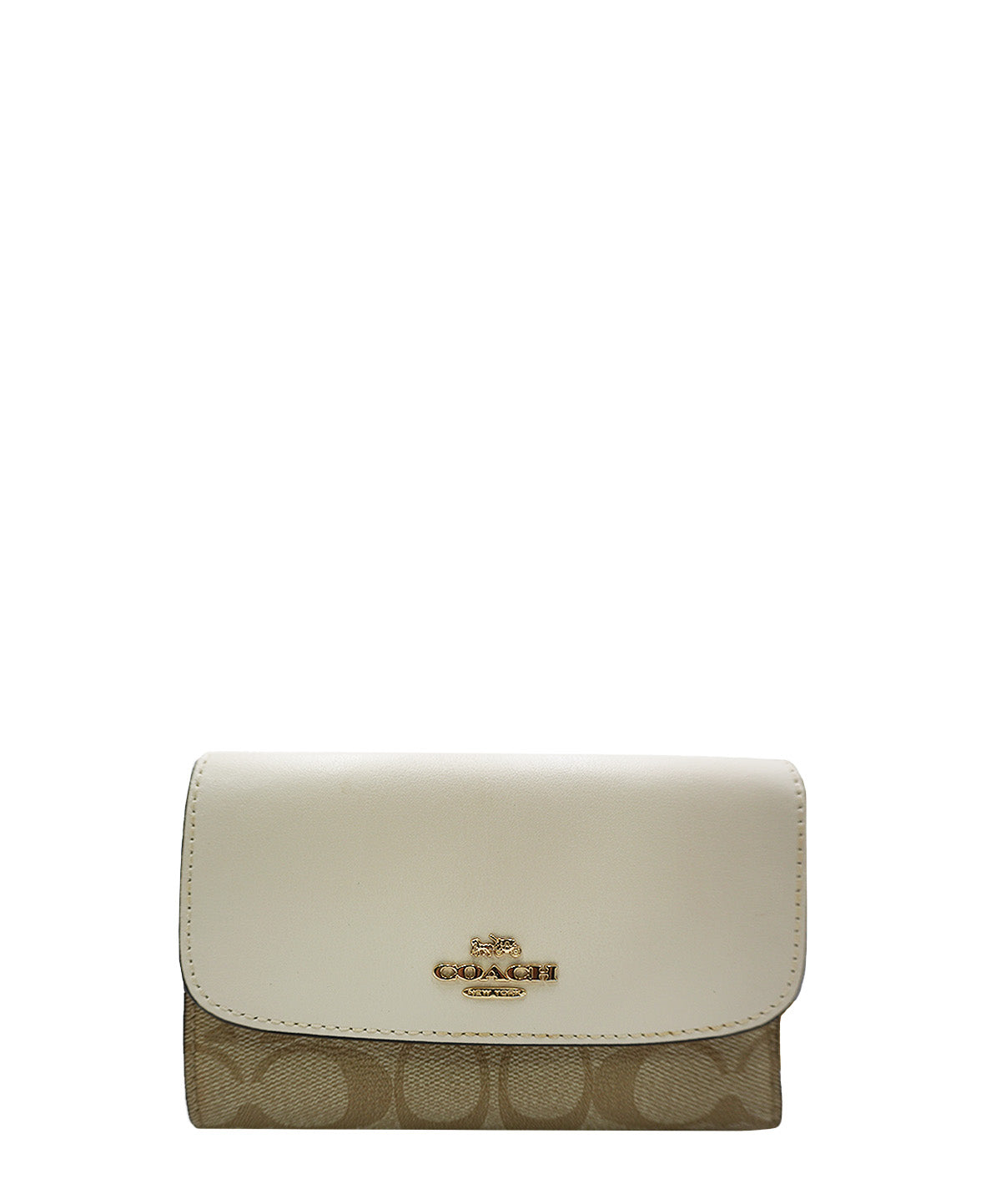 Medium Envelope Wallet in Signature Canvas Beige, White