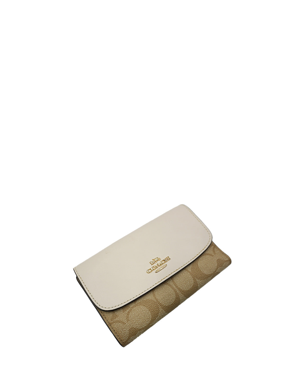Medium Envelope Wallet in Signature Canvas Beige, White