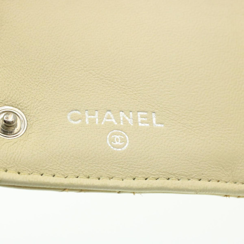 CHANEL Matelasse Zippy Long Wallet Beige CC cr619
