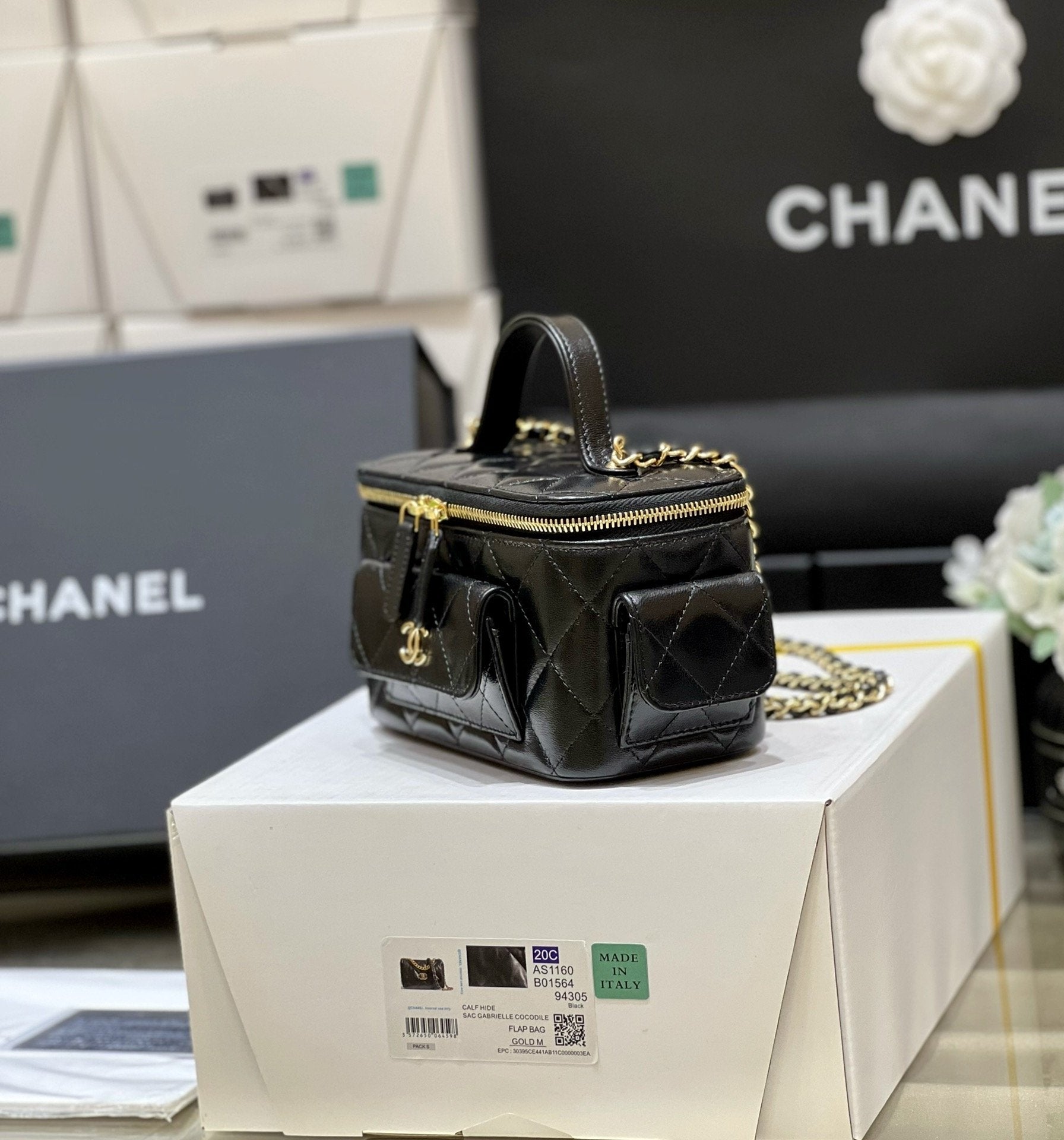 CHLVanity Bag With Strap Black For Women Bags 6.6in/17cm AP3017 B09208 94305
