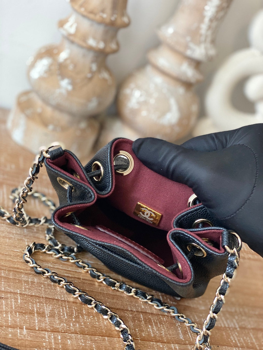 CHLMini Bucket Bag With Strap Black For Women, Women’s Bags 4.9in/12.5cm