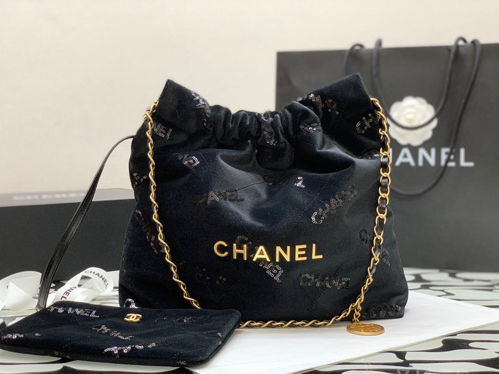 CHLSmall CHL22 Handbag Black For Women, Women’s Bags 11.8in/30cm
