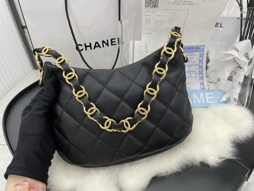 CHLHobo Handbag Black For Women, Women’s Bags 9.4in/24cm AS3562 B09178 94305