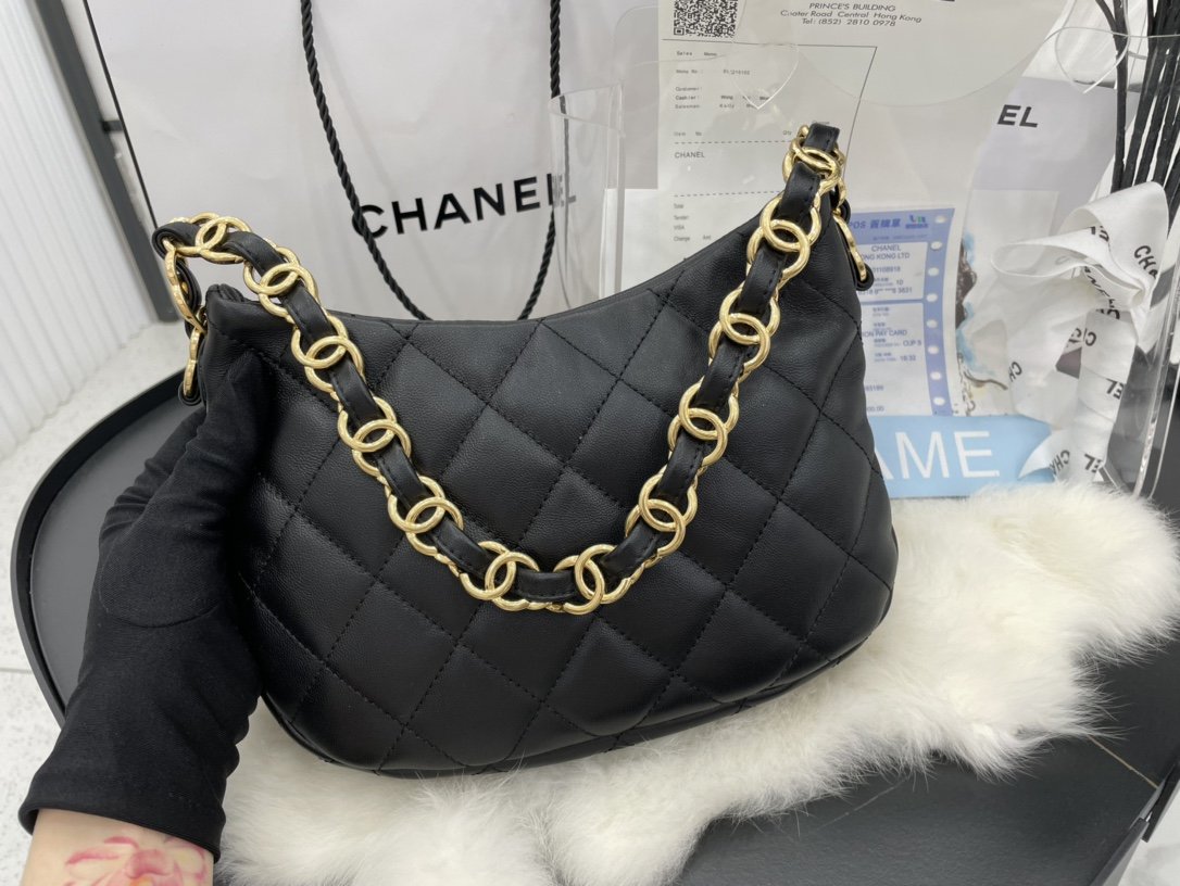 CHLHobo Handbag Black For Women, Women’s Bags 9.4in/24cm AS3562 B09178 94305