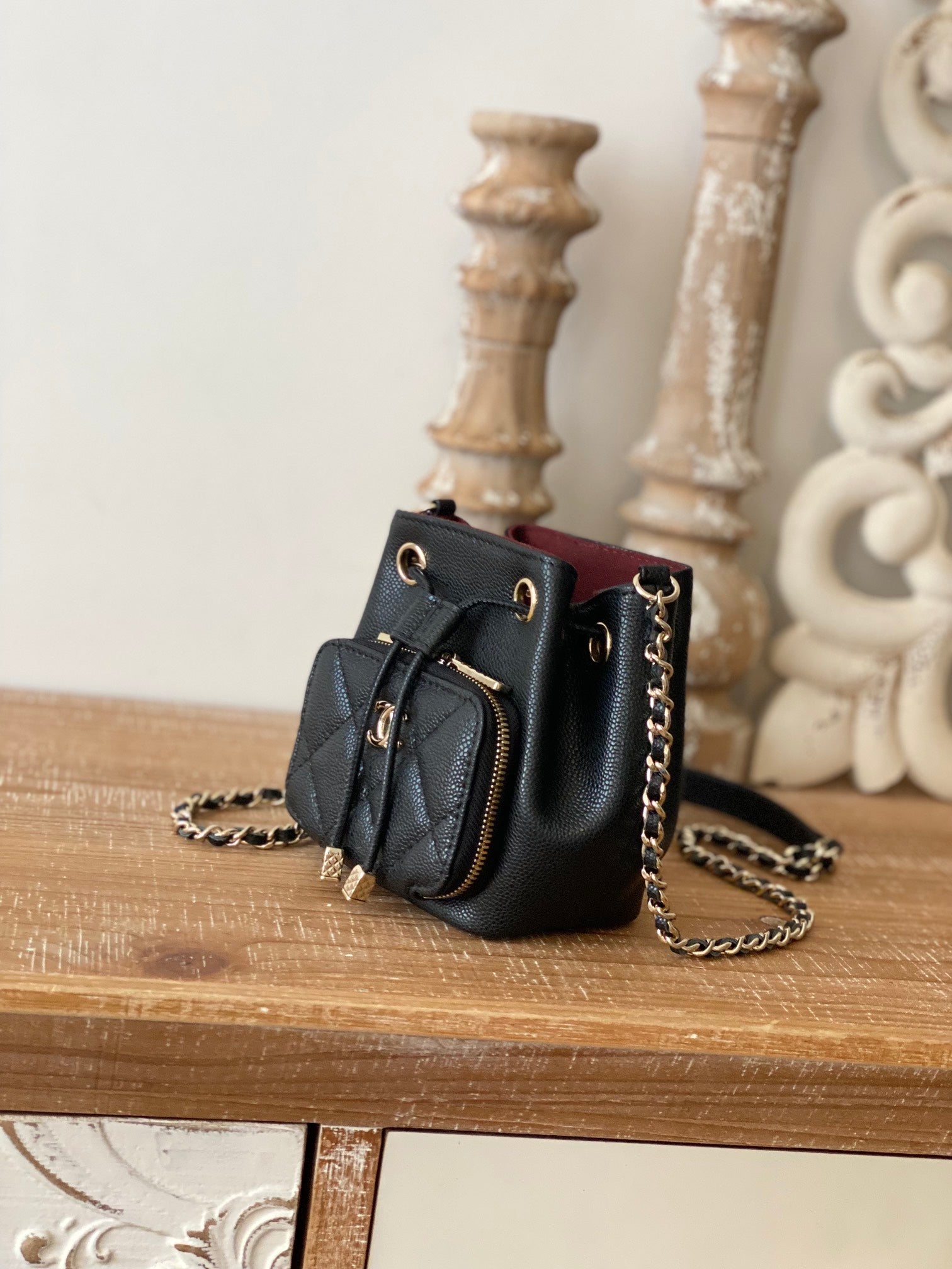 CHLMini Bucket Bag With Strap Black For Women Bags 4.9in/12.5cm