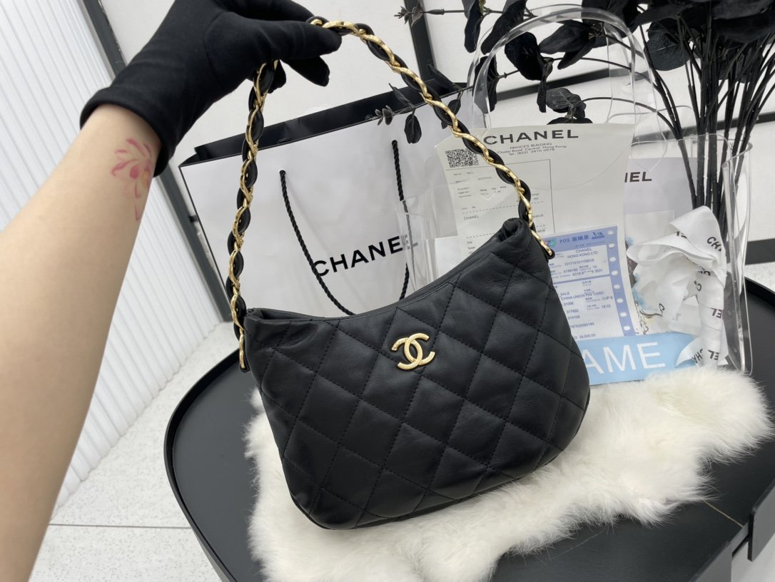 CHLHobo Handbag Black For Women, Women’s Bags 9.4in/24cm AS3562 B09178 94305