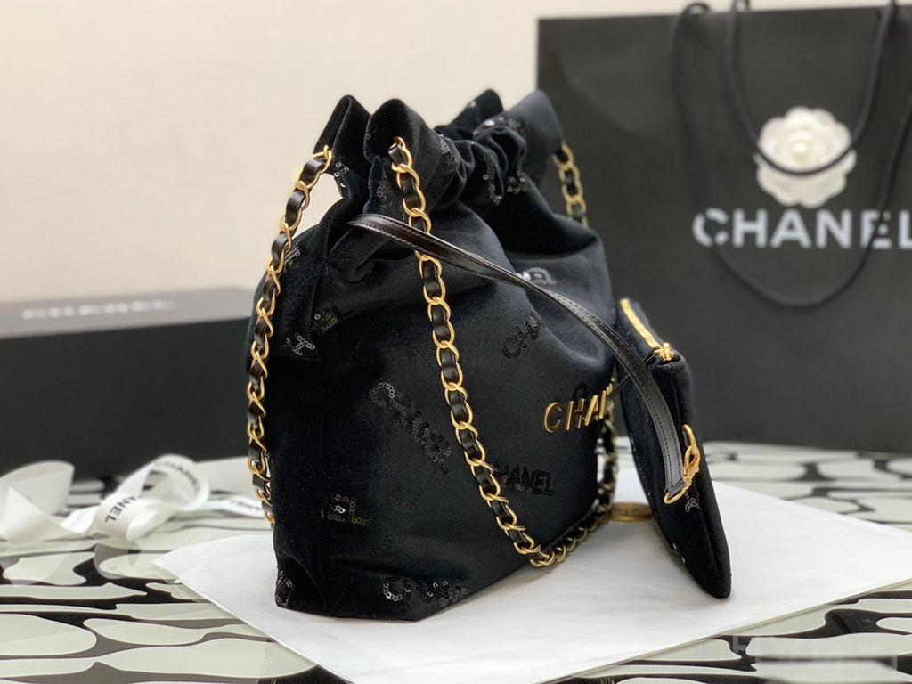CHLSmall CHL22 Handbag Black For Women, Women’s Bags 11.8in/30cm