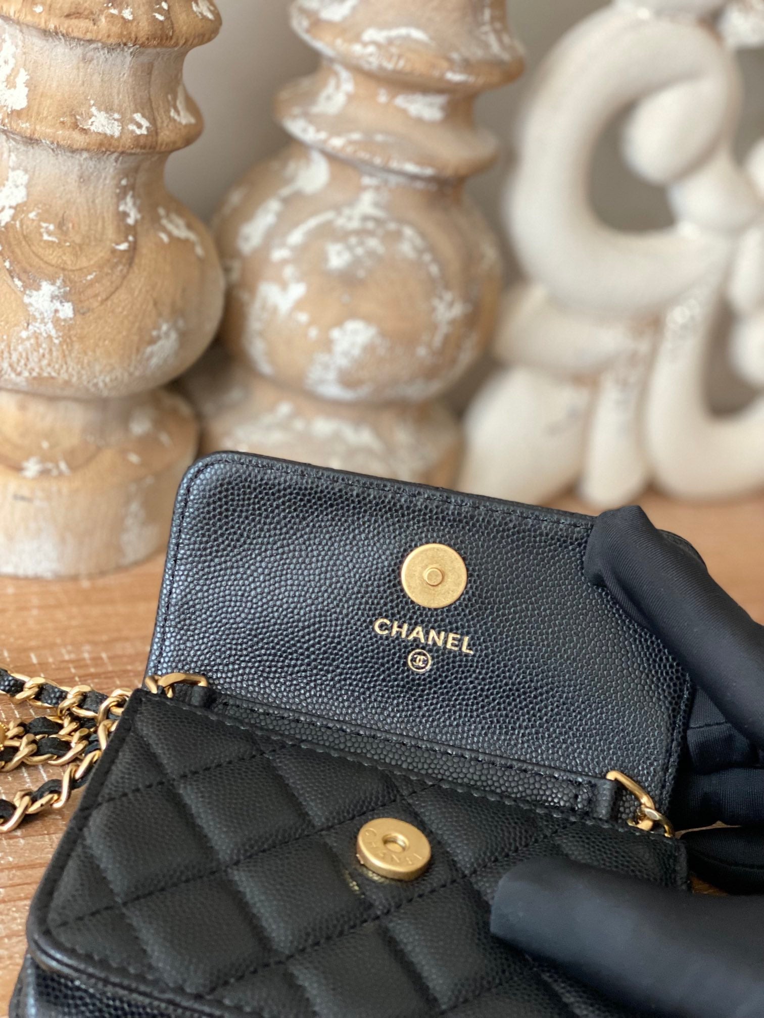 CHL Clutch With Chain Black For Women, Women’s Bags 4.8in/12.3cm AP2857 B08447 94305