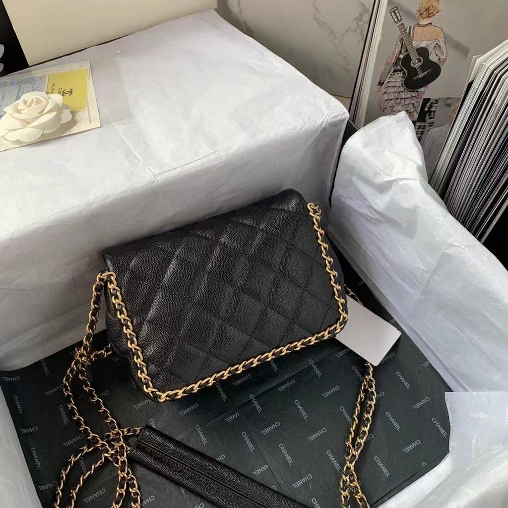 CHLFlapbag With Chain Black For Women, Women’s Bags 8.3in/21cm