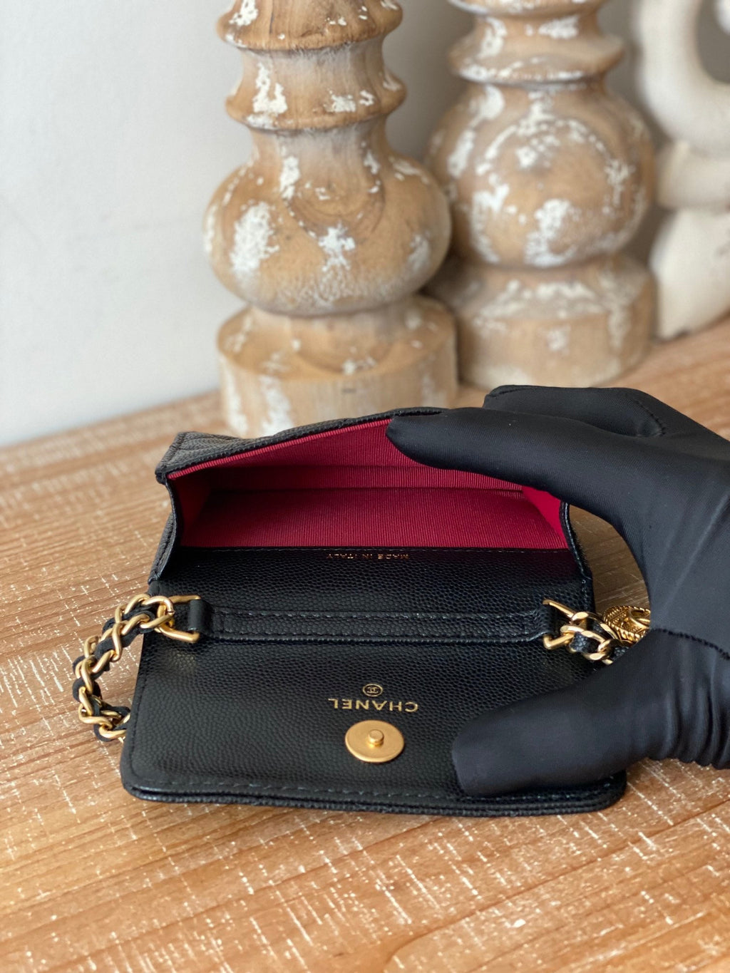 CHL Clutch With Chain Black For Women, Women’s Bags 4.8in/12.3cm AP2857 B08447 94305