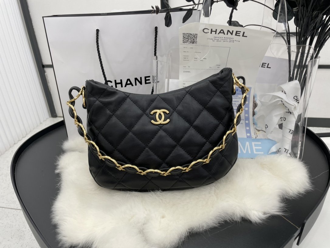 CHLHobo Handbag Black For Women, Women’s Bags 9.4in/24cm AS3562 B09178 94305