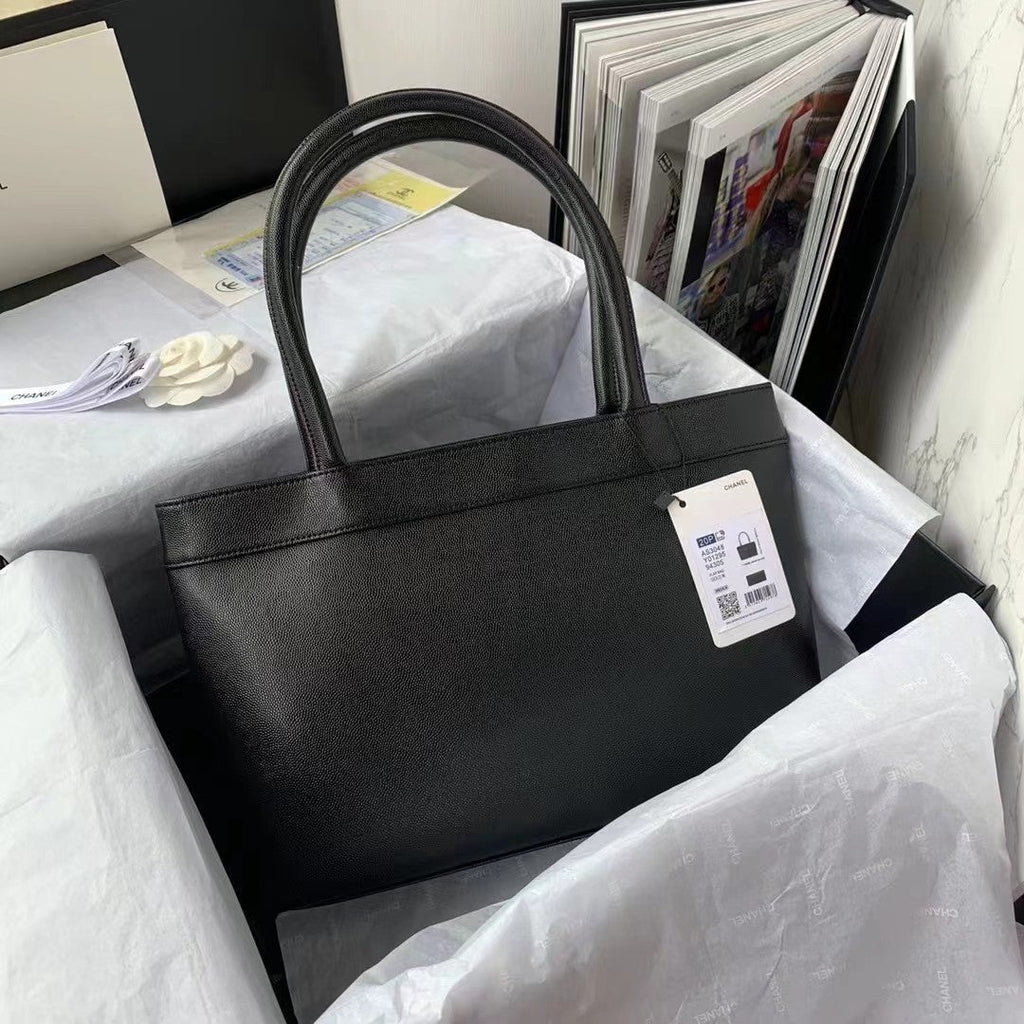 CHLVintage CHLOpen Tote Caviar East West Black For Women Bags 14.5in/36.9cm