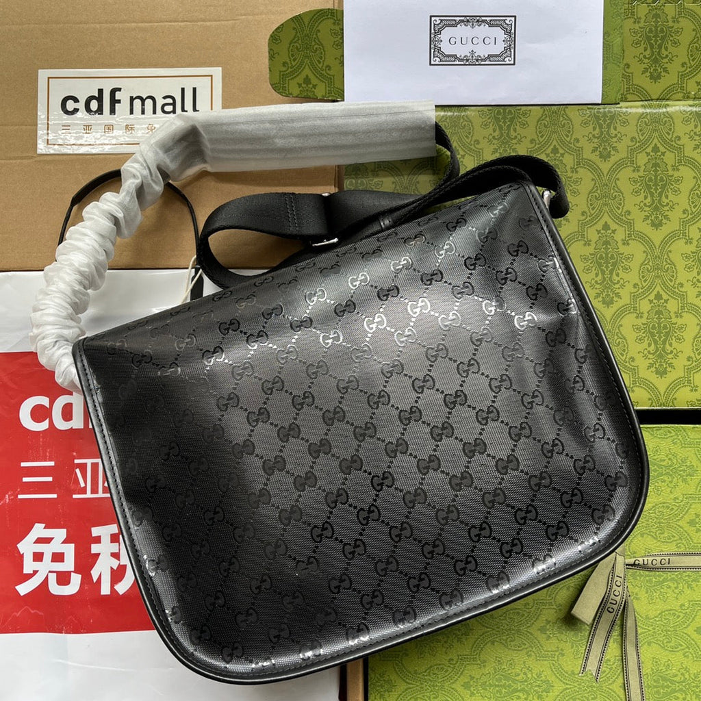 gg Imprime Medium Messenger Bag Black For Women, Women’s Bags 12in/30.5cm gg