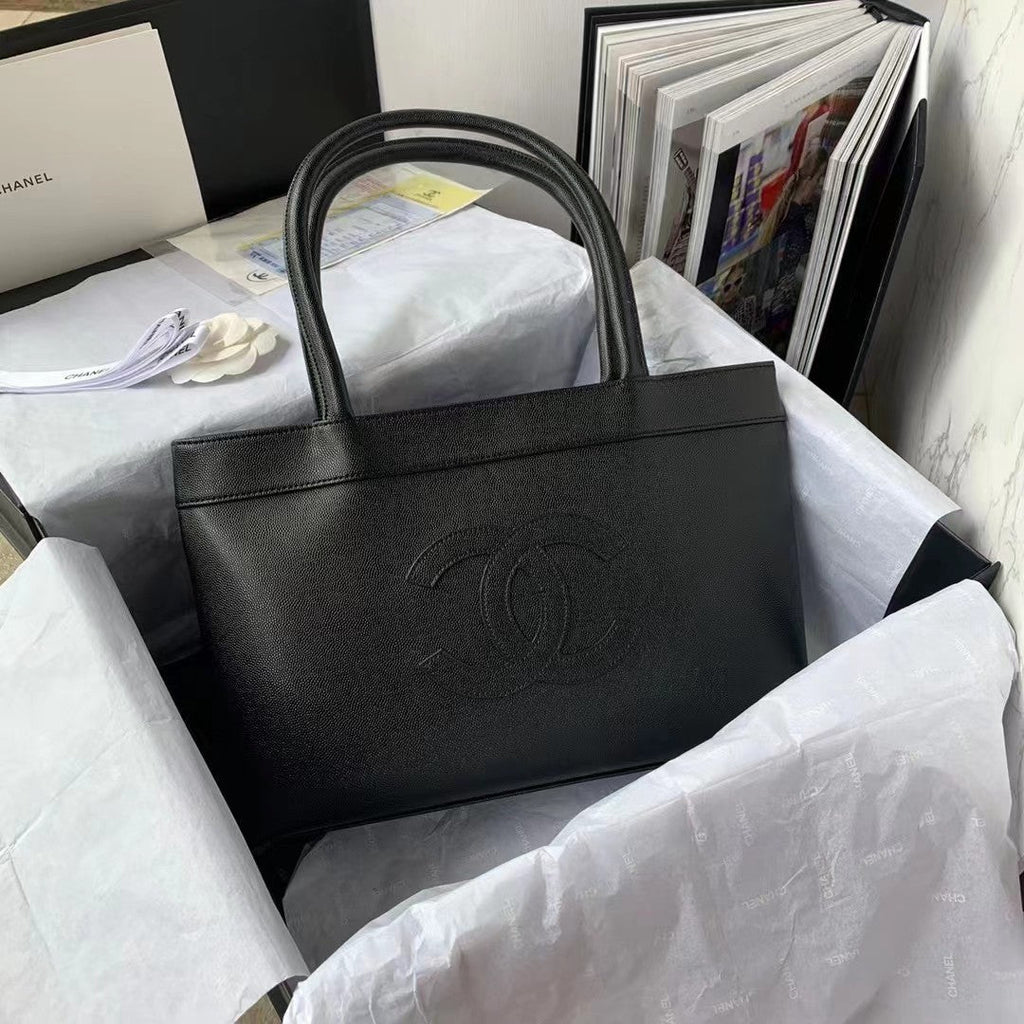 CHLVintage CHLOpen Tote Caviar East West Black For Women, Women’s Bags 14.5in/36.9cm