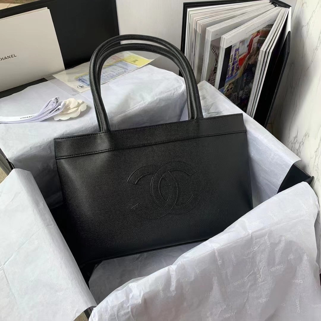 CHLVintage CHLOpen Tote Caviar East West Black For Women, Women’s Bags 14.5in/36.9cm