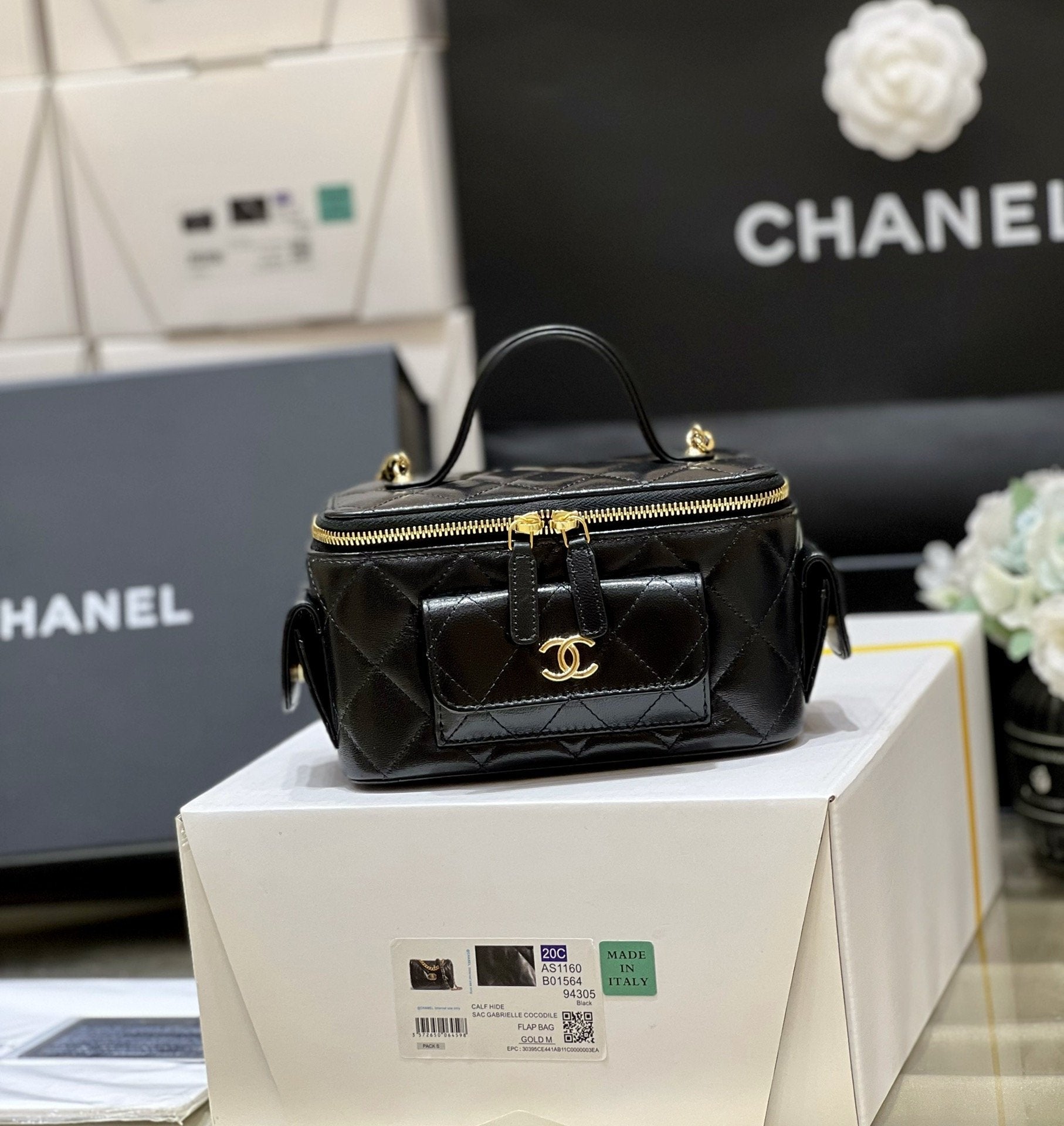 CHLVanity Bag With Strap Black For Women, Women’s Bags 6.6in/17cm AP3017 B09208 94305