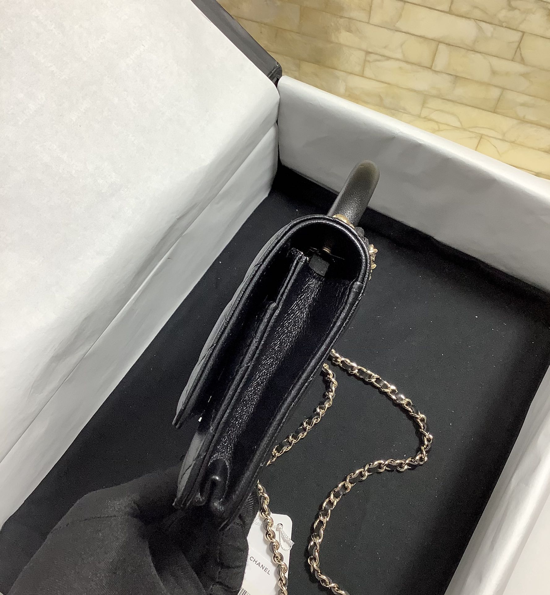 CHLHand-Held Oblique Cross Bag Black For Women, Women’s Bags 6.7in/19cm
