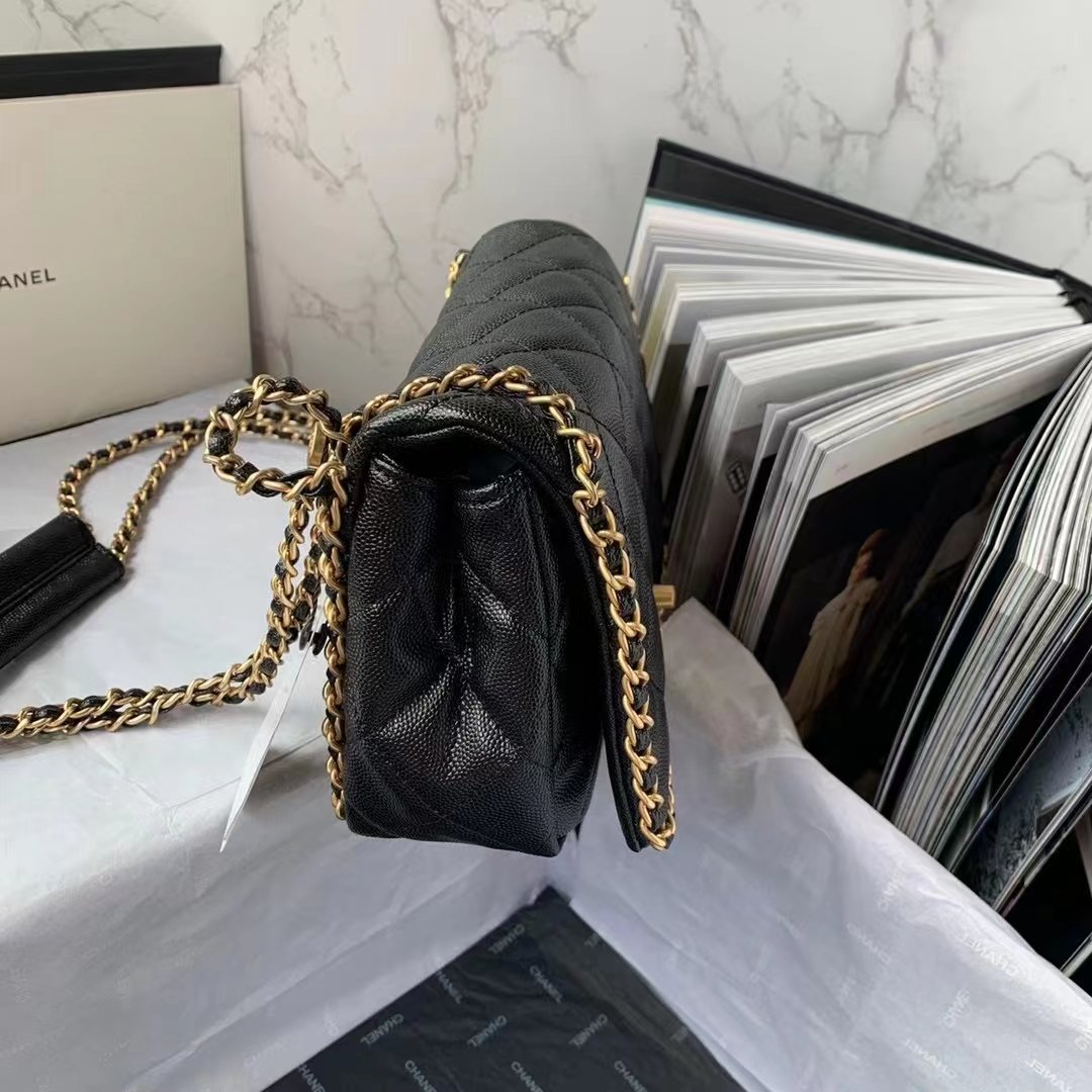 CHLFlapbag With Chain Black For Women, Women’s Bags 8.3in/21cm