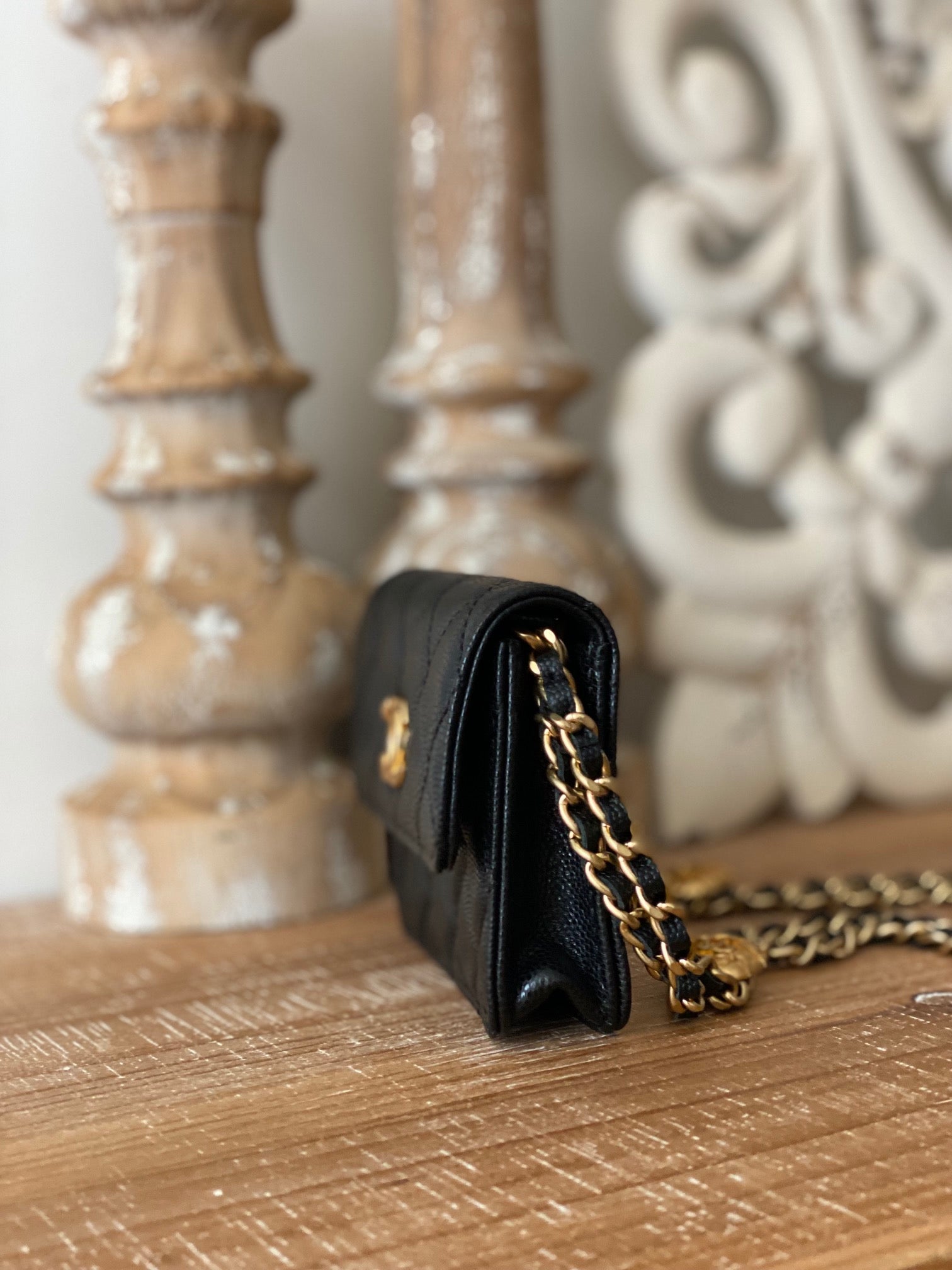 CHL Clutch With Chain Black For Women, Women’s Bags 4.8in/12.3cm AP2857 B08447 94305