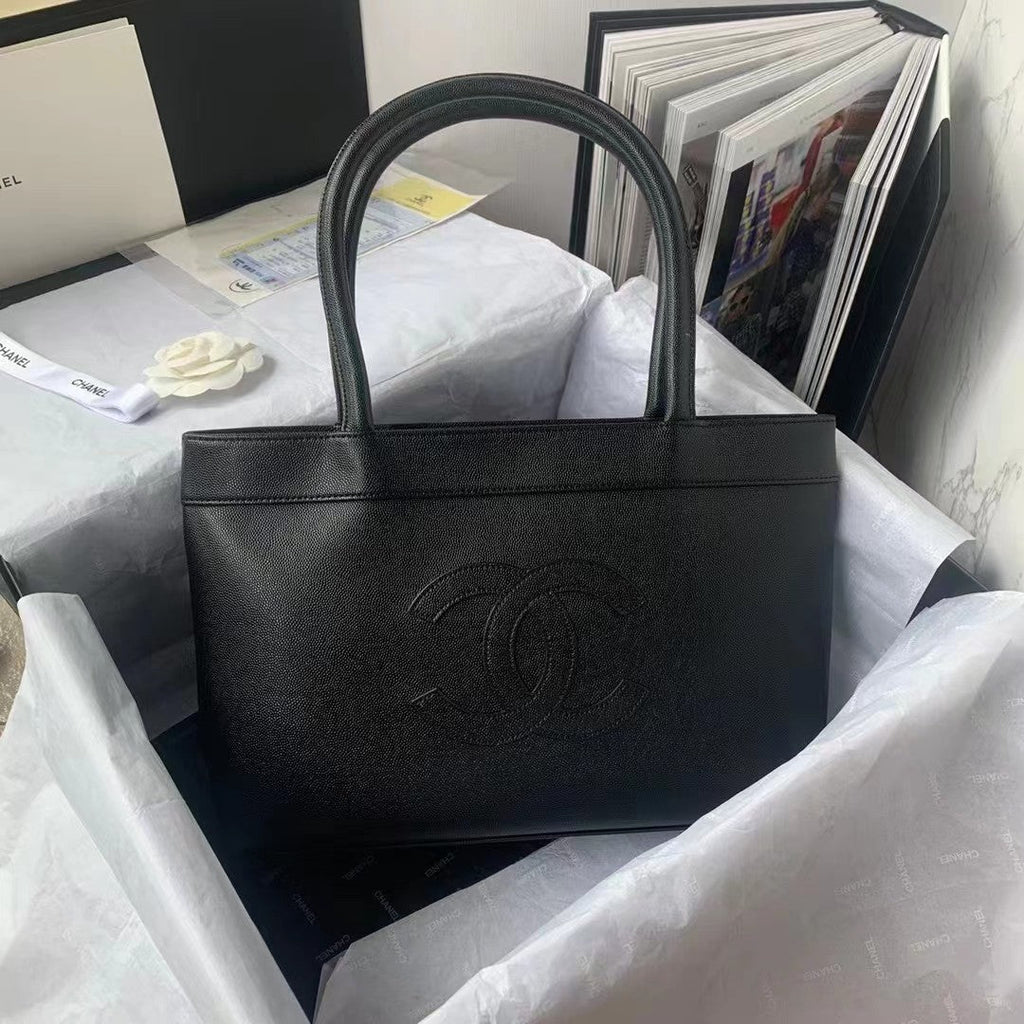 CHLVintage CHLOpen Tote Caviar East West Black For Women Bags 14.5in/36.9cm
