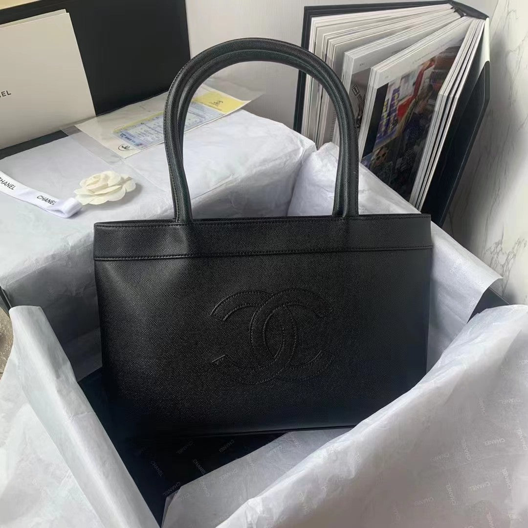 CHLVintage CHLOpen Tote Caviar East West Black For Women Bags 14.5in/36.9cm