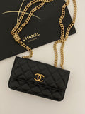 CHLWallet With Strap Black For Women Bags 6.7in/17cm