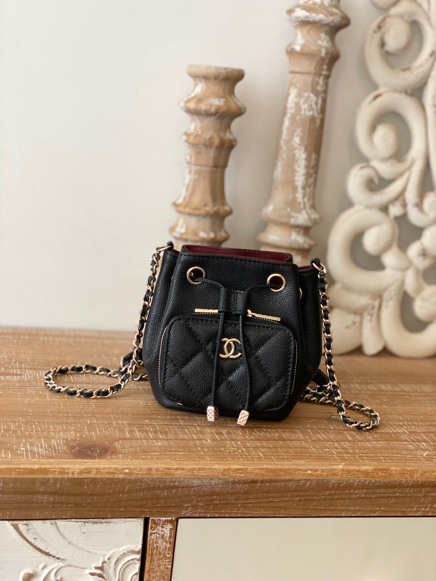CHLMini Bucket Bag With Strap Black For Women, Women’s Bags 4.9in/12.5cm