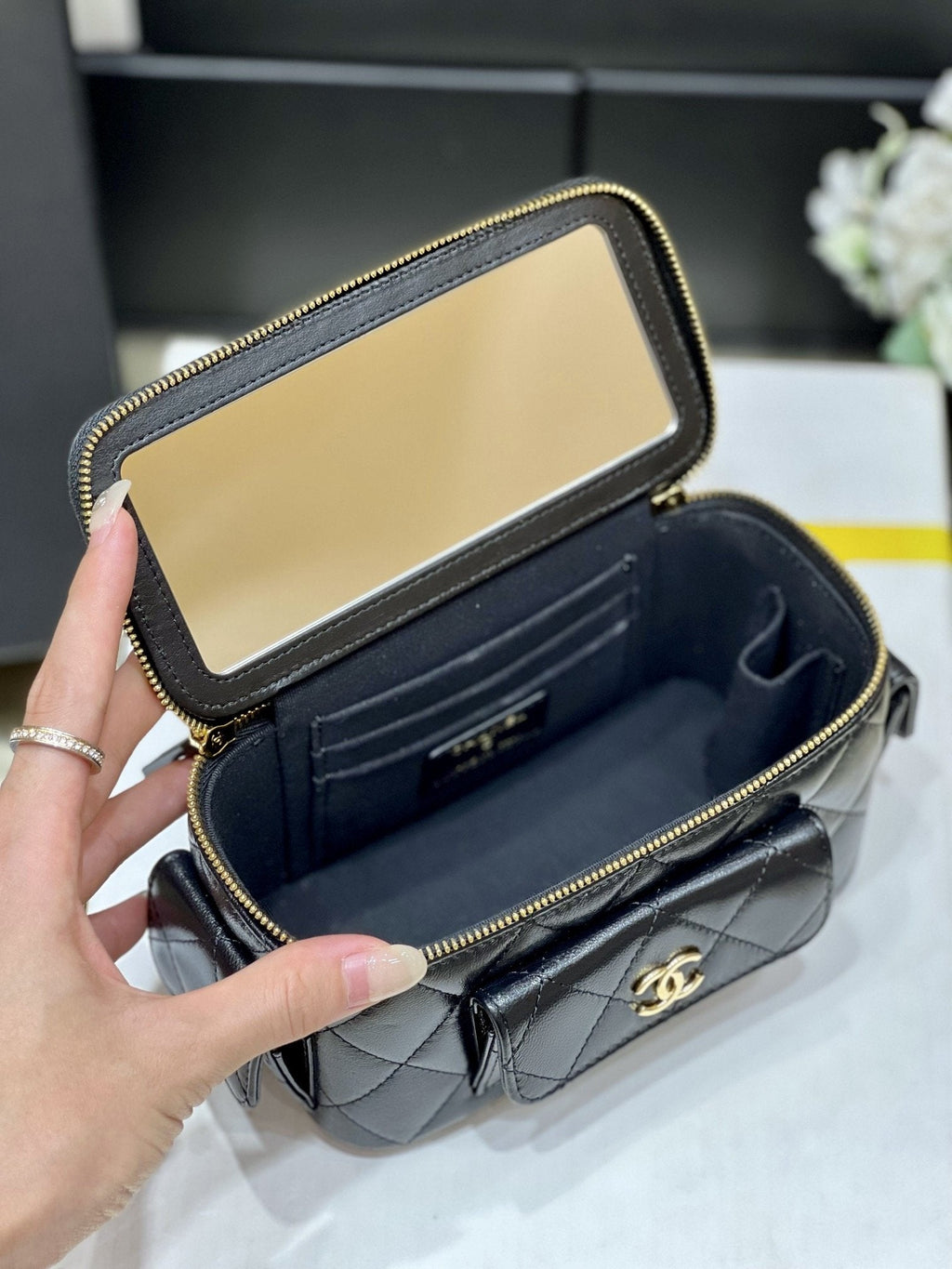 CHLVanity Bag With Strap Black For Women, Women’s Bags 6.6in/17cm AP3017 B09208 94305