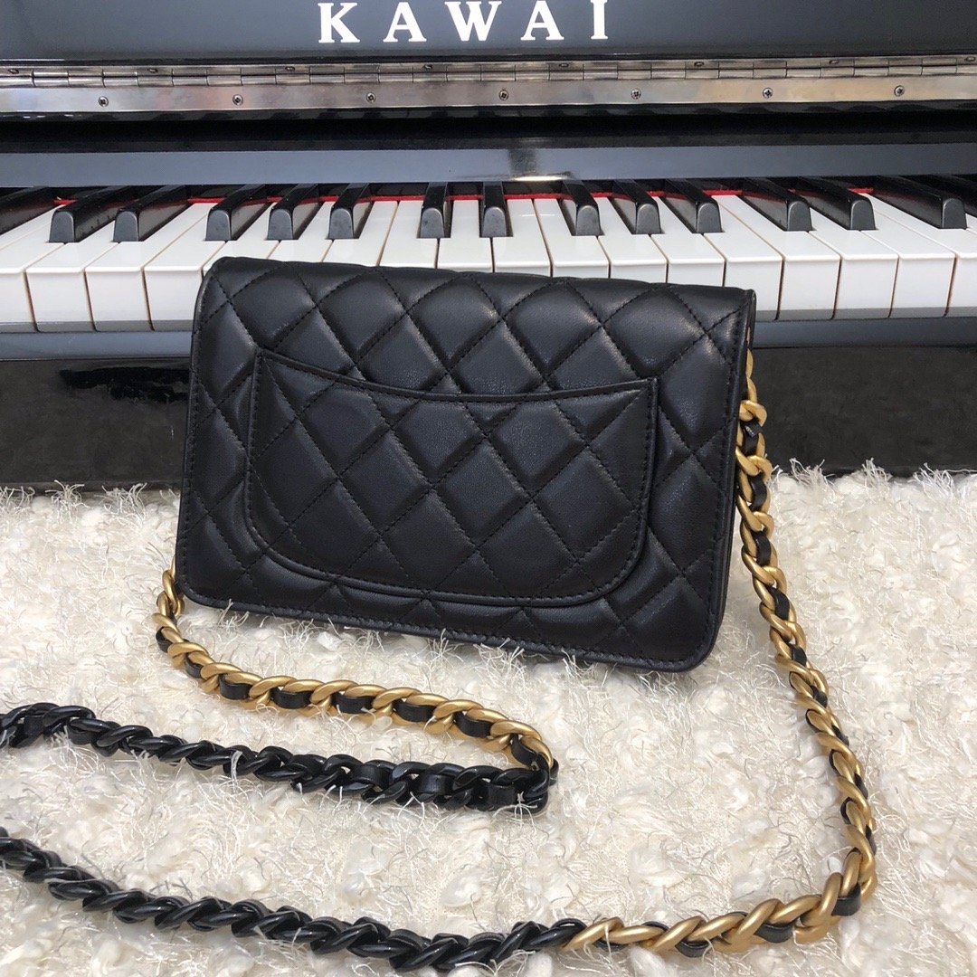 CHLOriginal Small Classic GlamIap Bag Gold Hardware Black For Women Handbags, Shoulder Bags 7.5in/19cm AP33814