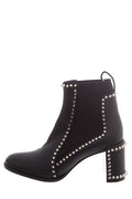 Christian Louboutin Black Outline Spike Leather Booties SZ 37