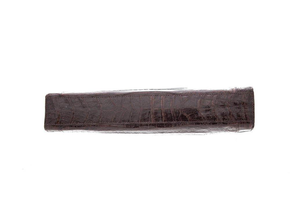 Nancy Gonzalez Brown Croc Clutch