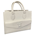 Louis Vuitton White Leather Monochrome Lockme Tote PM