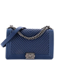 CHANEL Boy Flap Bag Chevron Wrinkled Lambskin New Medium