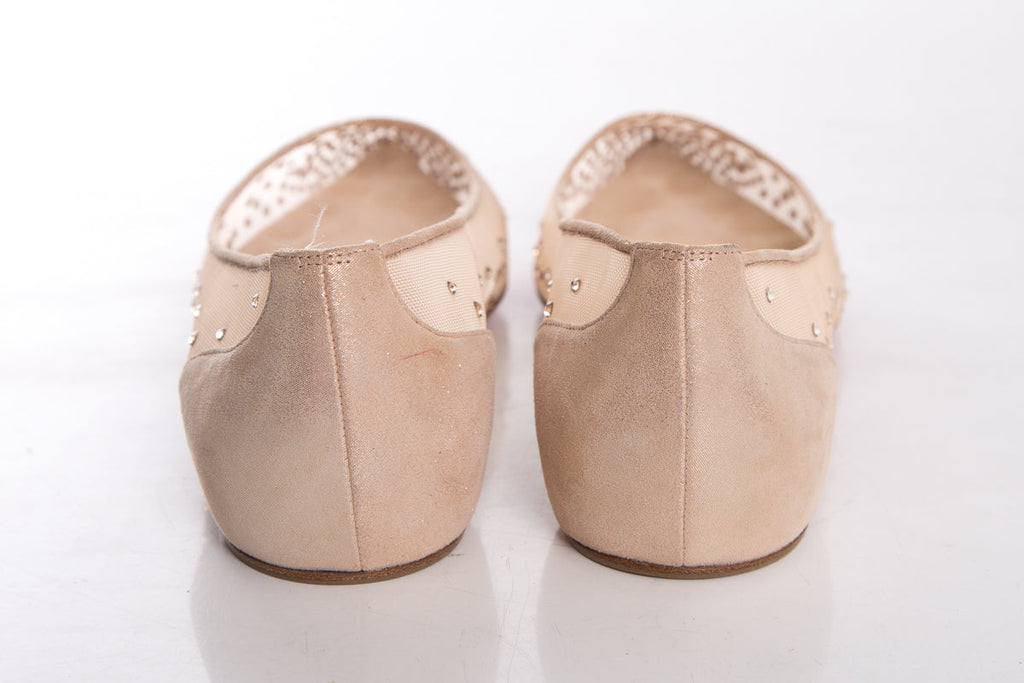 Christian Louboutin Nude Follies Strass Flats SZ 41