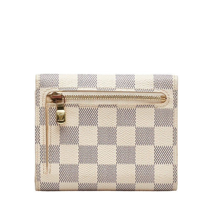 Louis Vuitton Damier Azur Porte Foyle Coala Double Fed Wallet N60013 White PVC  Louis Vuitton