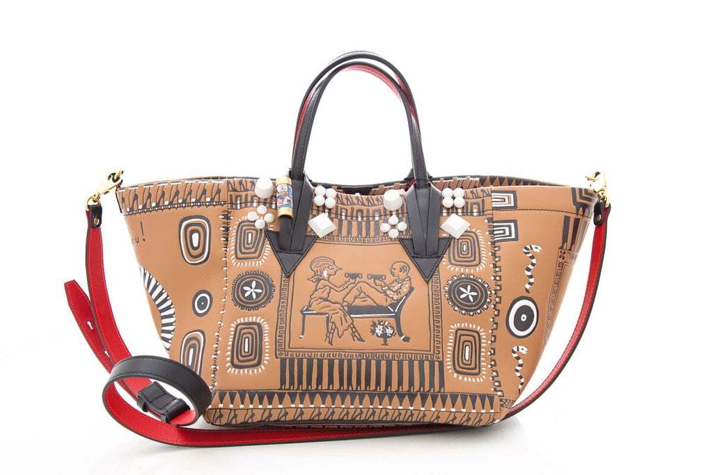 Christian Louboutin Brown & Black Greekaba Leather Tote