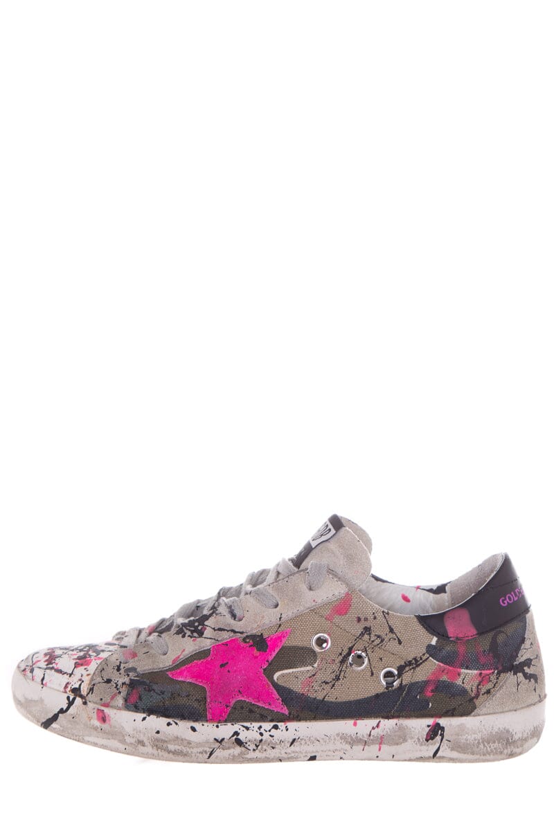 Golden Goose Limited Edition Paint Splatter Black & Pink Sneakers