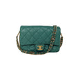 Chanel 2023 Green Grained Calfskin Quilted Mini CC You Flap