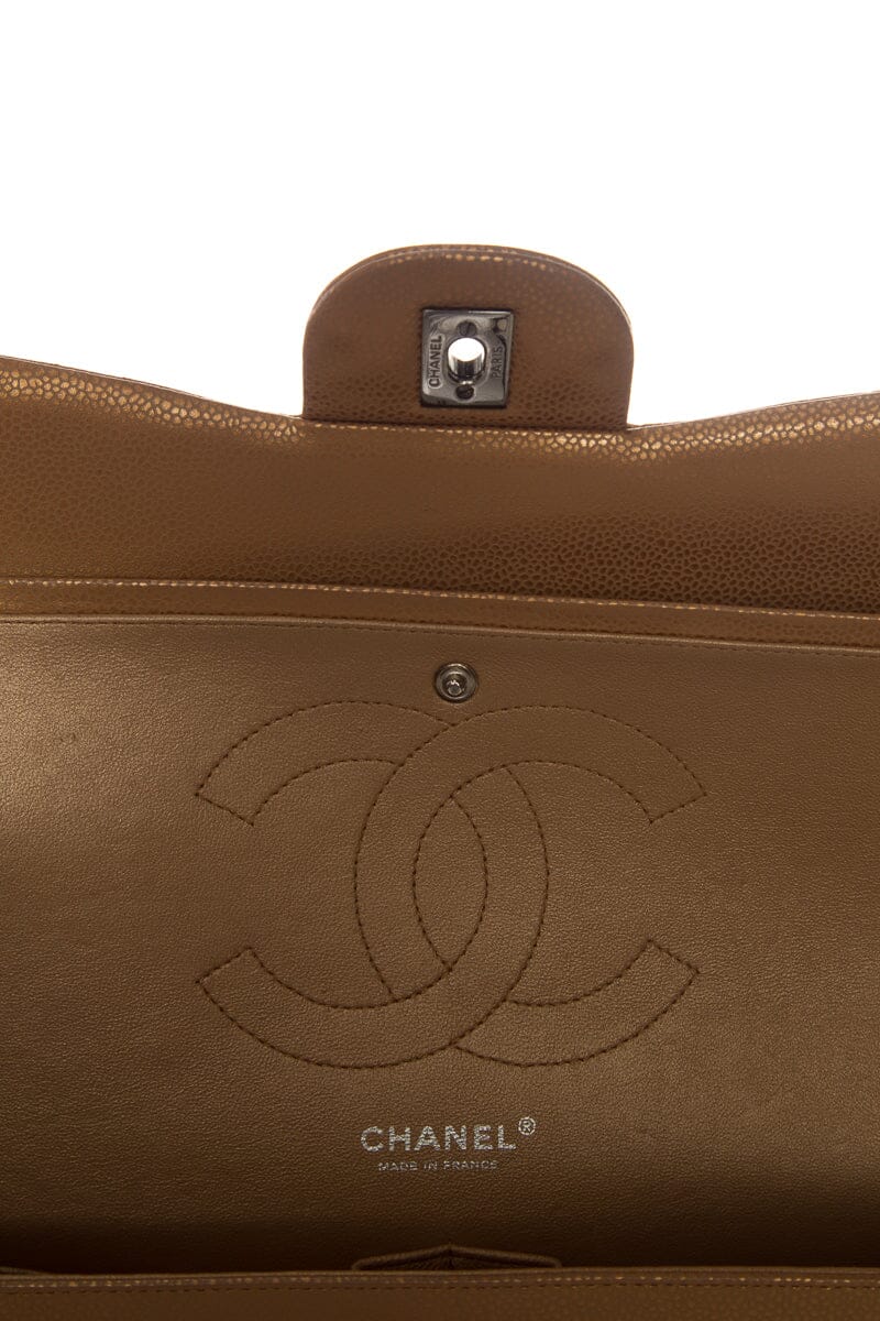 Chanel Gold Pearly JUmbo Caviar Double Flap  Handbag