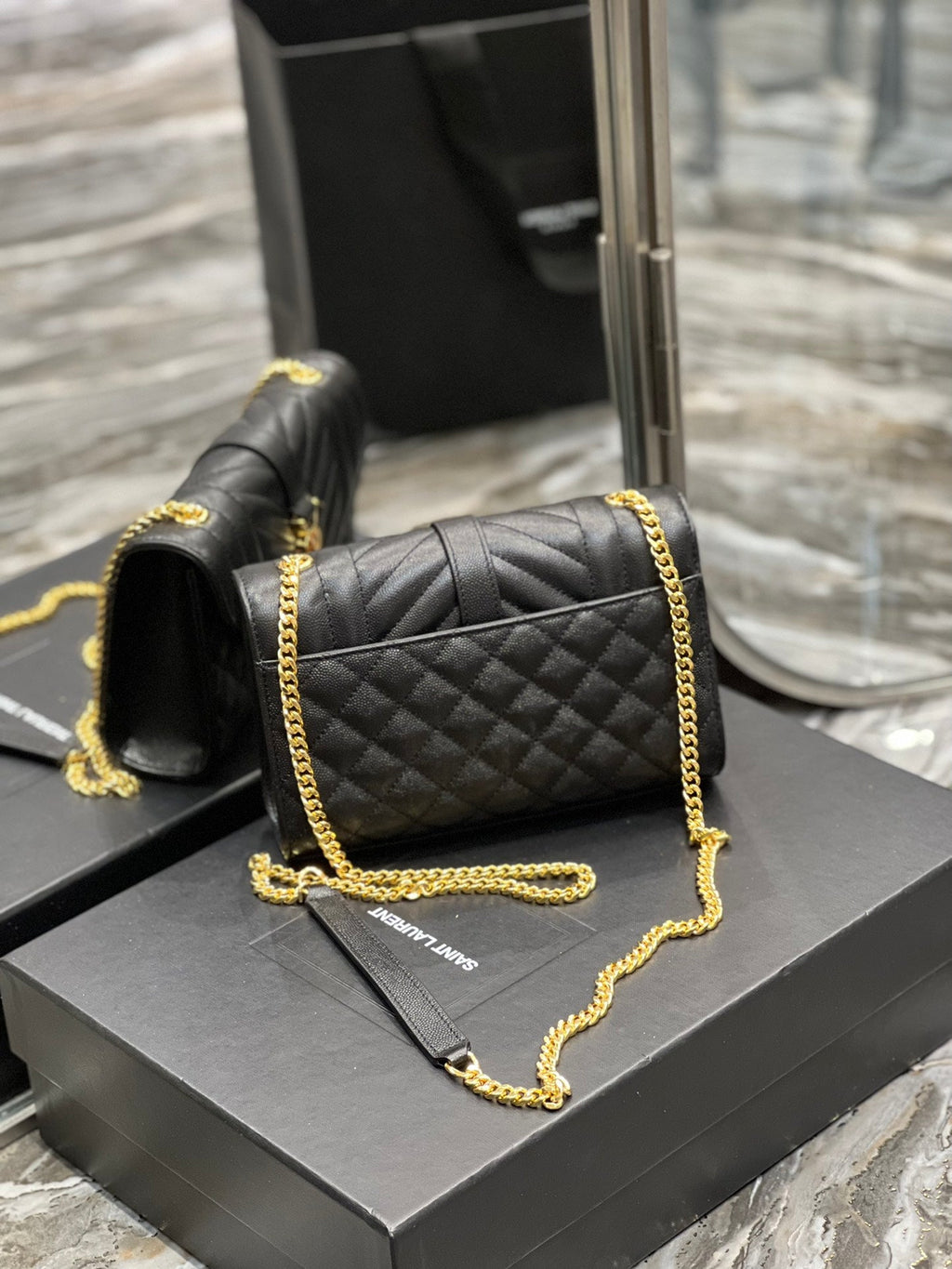 GLAMI Small Bag Black In Mix Matelasse For Women 8.2in/21cm YSL 600195BOW911000