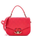CHANEL Thread Around Flap Bag Quilted Caviar Small