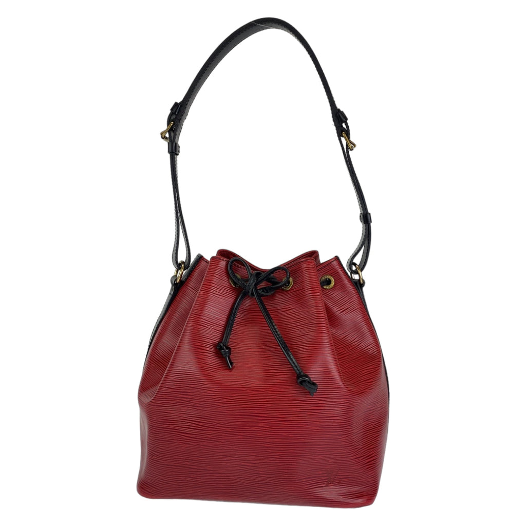 Louis Vuitton Epi Noe Shoulder Bag Red Black Gold Hardware
