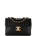 CHANEL Vintage Classic Single Flap Bag Vertical Quilt Lambskin Jumbo