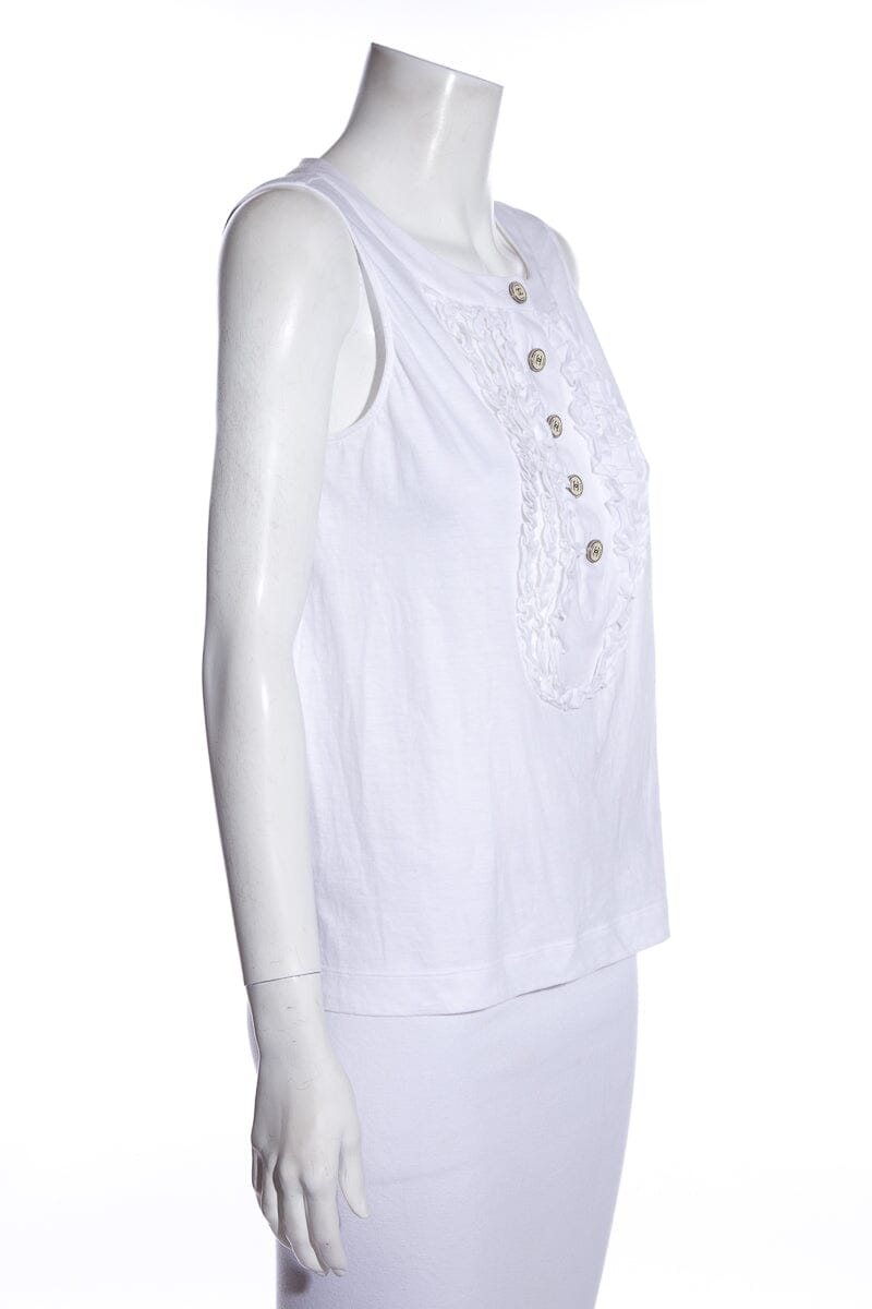 Chanel Ivory Ruffle Tank SZ 38