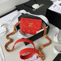 CHL Clutch With Chain Gold Hardware Grained Shinny Red For Women, Women’s Handbags, Shoulder Bags 4.7in/12cm AP2857
