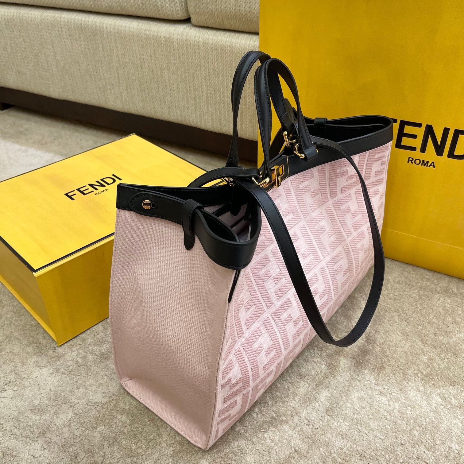 FI GlamI X-tote Bag Pink Canvas For Women, Handbags, Shoulder Bags 16.1in/41cm FF 8BH374