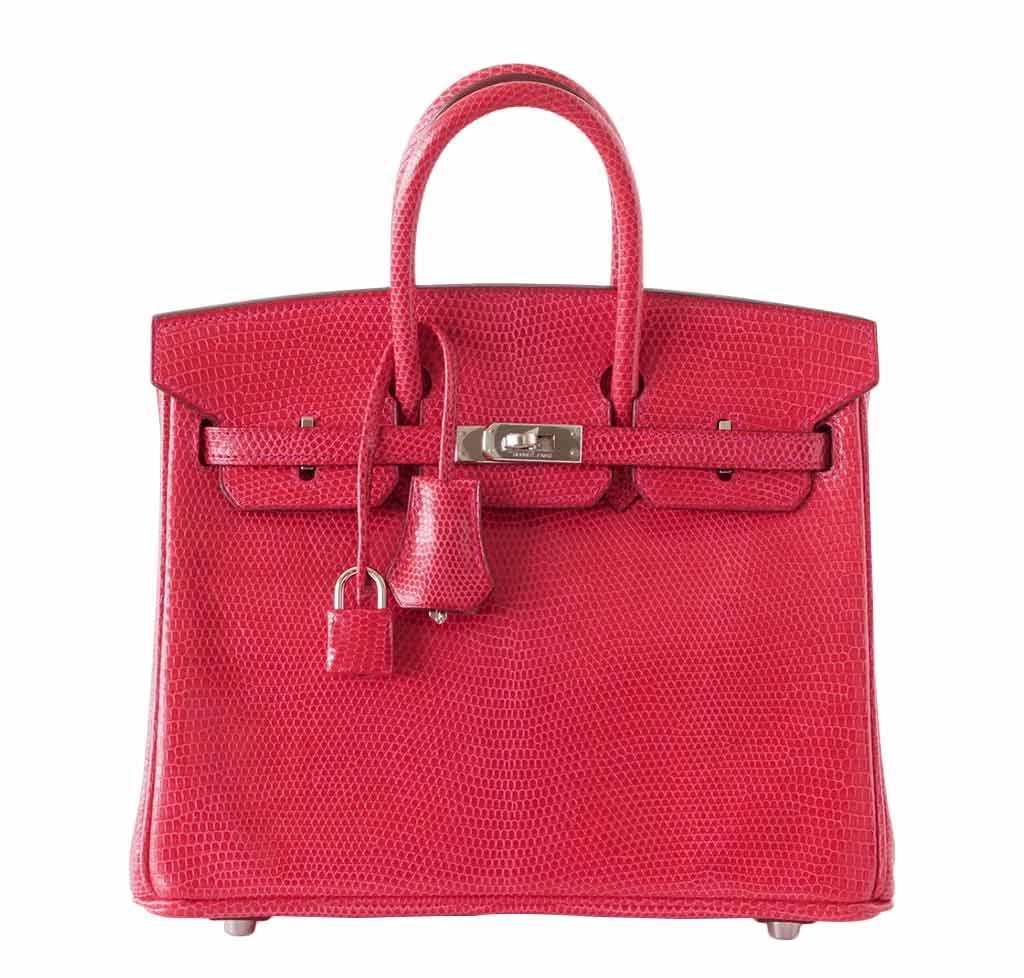 HermÃƒÆ’Ã‚Â¨s Birkin 25 Rouge Exotic Lizard Bag
