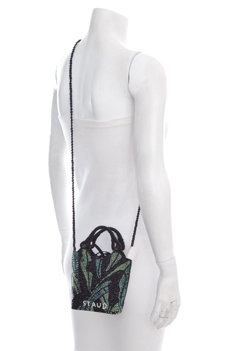 Staud Green & Black Sequins Handbag